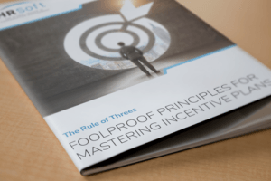 Printed HRSoft guide titled 'Foolproof Principles for Mastering Incentive Plans'
