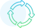 Icon of circular arrows representing a cycle
