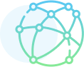 Icon of a connected network representing global connectivity