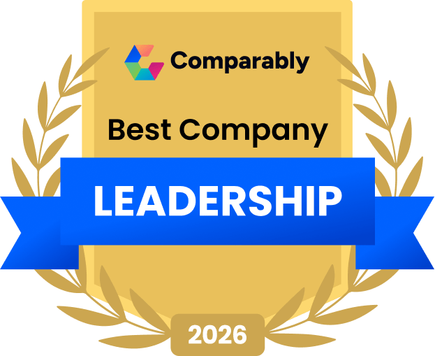 Comparably Best Company Leadership 2026 award badge