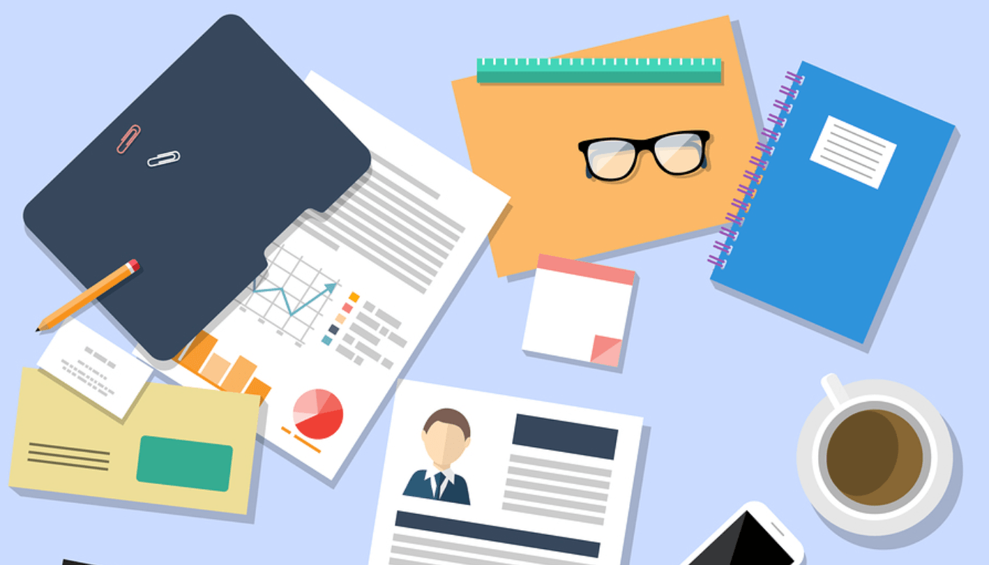 Illustration of business items