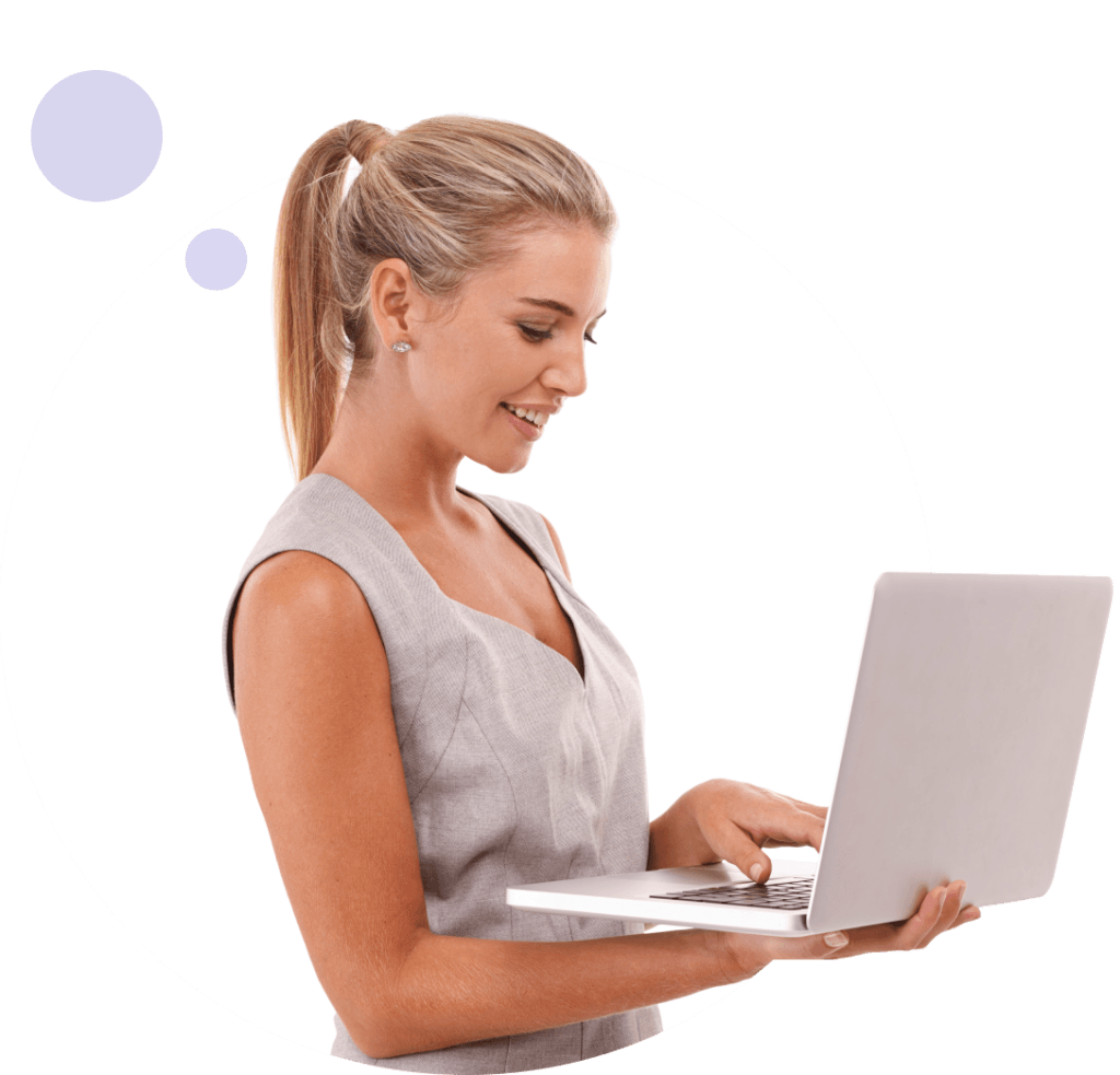 Businesswoman using a laptop