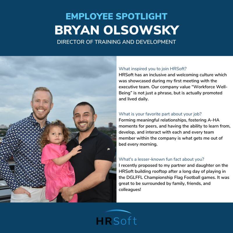 Employee spotlight graphic for Bryan Olsowsky, Director of Training and Development