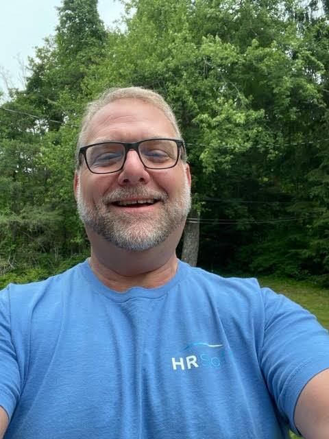 David Monson wearing an HRSoft t-shirt outdoors