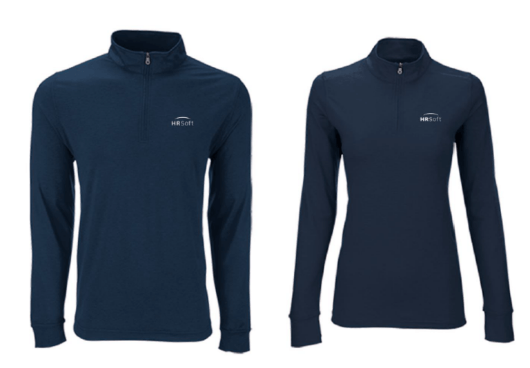 HRSoft-branded navy pullovers