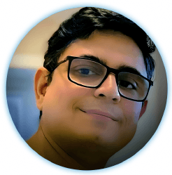 Headshot of a young man with glasses