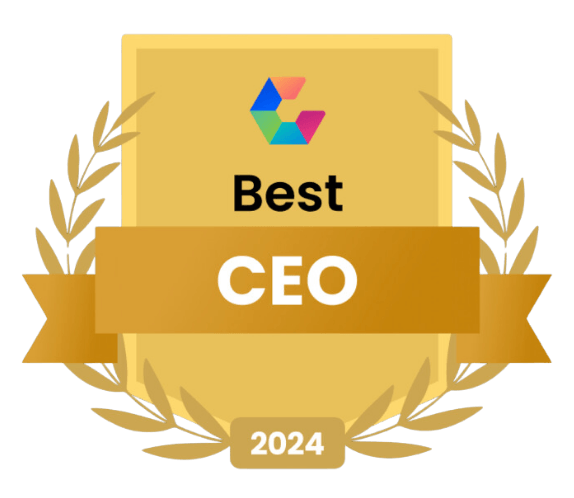 Comparably Best CEO 2024 award badge