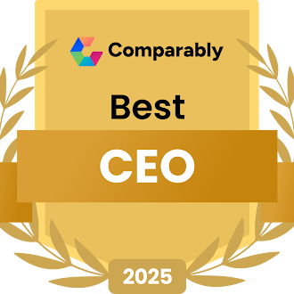 Comparably Best CEO 2025 award badge